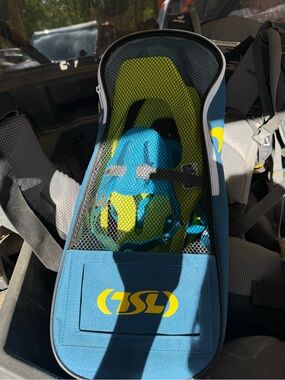 Kids Blue & Yellow Snowshoes and Snowshoe bag